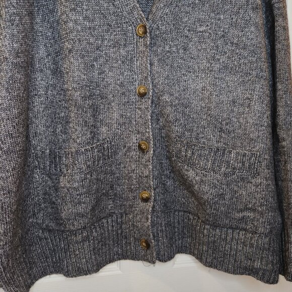Button Up Large Ella Moss Gray Cardigan - Picture 10 of 10